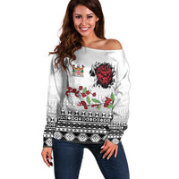 Fiji Heart Tribal Personalised Off Shoulder Sweater Polynesian Patterns