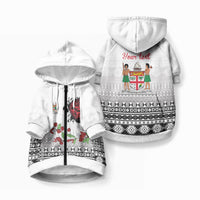 Fiji Heart Tribal Personalised Pet Hoodie Polynesian Patterns LT9 Zip-up White - Polynesian Pride