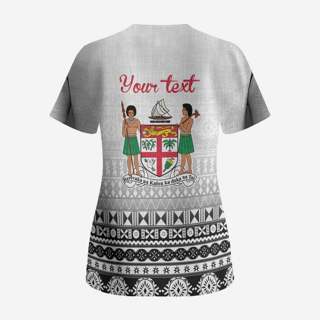 Fiji Heart Tribal Personalised Scrub Top Polynesian Patterns