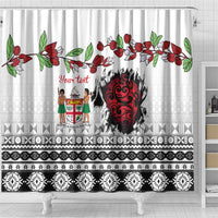 Fiji Heart Tribal Personalised Shower Curtain Polynesian Patterns