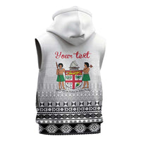Fiji Heart Tribal Personalised Sleeveless Hoodie Polynesian Patterns