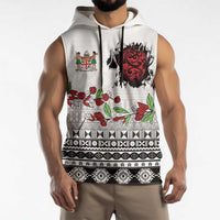 Fiji Heart Tribal Personalised Sleeveless Hoodie Polynesian Patterns