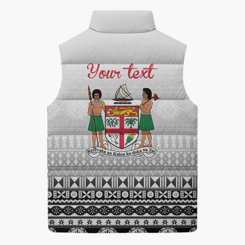 Fiji Heart Tribal Personalised Sleeveless Puffer Jacket Polynesian Patterns
