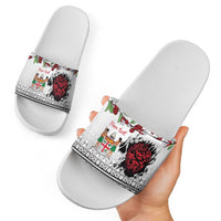 Fiji Heart Tribal Personalised Slide Sandals Polynesian Patterns