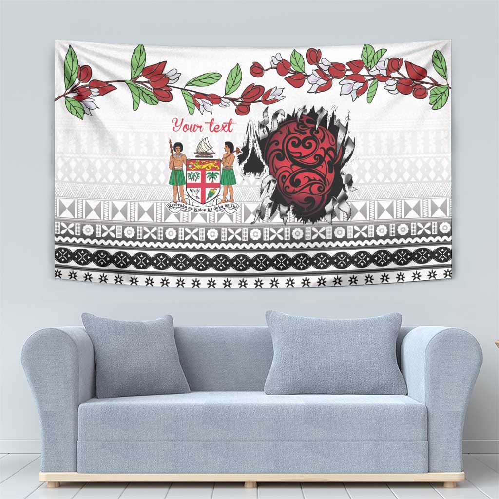 Fiji Heart Tribal Personalised Tapestry Polynesian Patterns