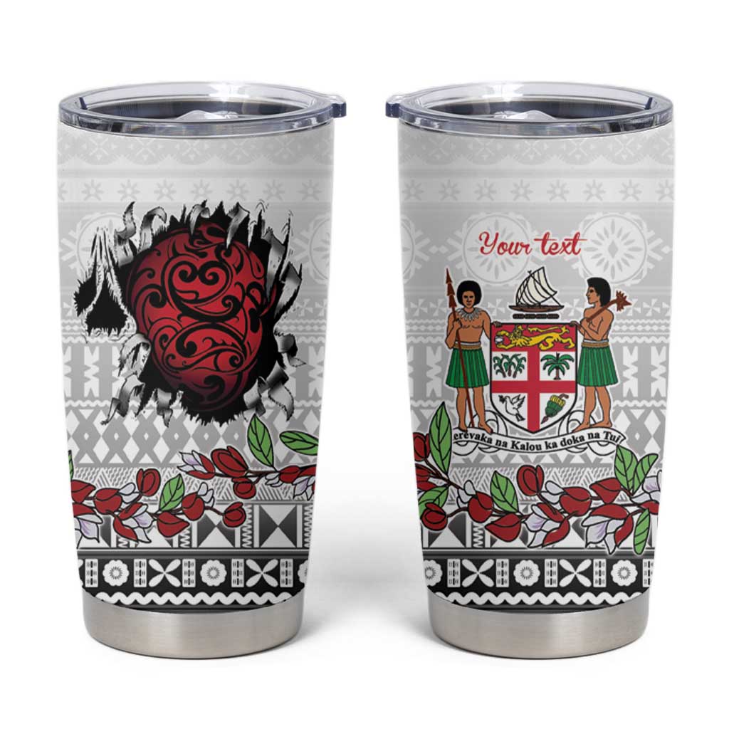 Fiji Heart Tribal Personalised Tumbler Cup Polynesian Patterns