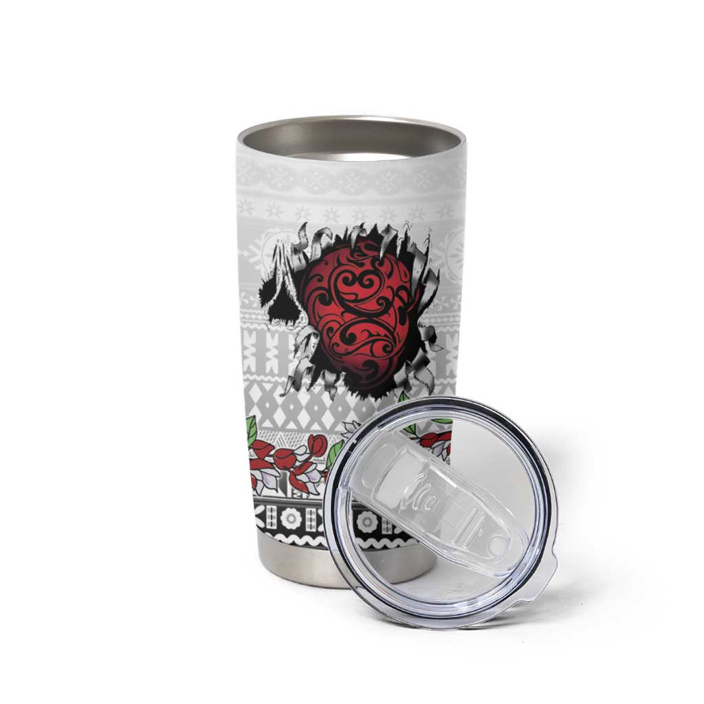 Fiji Heart Tribal Personalised Tumbler Cup Polynesian Patterns