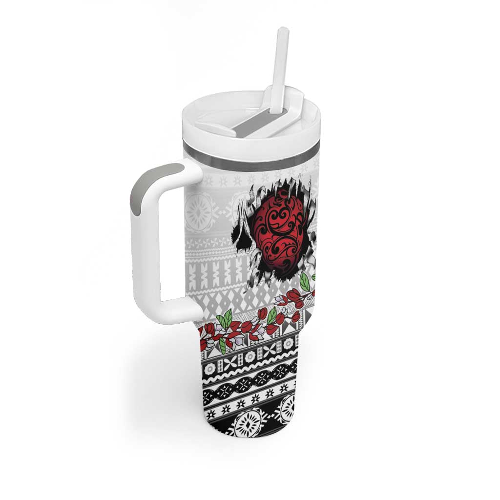 Fiji Heart Tribal Personalised Tumbler With Handle Polynesian Patterns