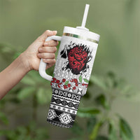 Fiji Heart Tribal Personalised Tumbler With Handle Polynesian Patterns