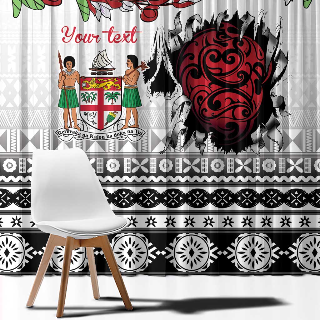 Fiji Heart Tribal Personalised Window Curtain Polynesian Patterns
