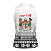 Fiji Heart Tribal Personalised Women Sleeveless Polo Shirt Polynesian Patterns