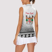 Fiji Heart Tribal Personalised Women Sleeveless Polo Shirt Polynesian Patterns
