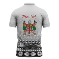 Fiji Heart Tribal Personalised Zipper Polo Shirt Polynesian Patterns