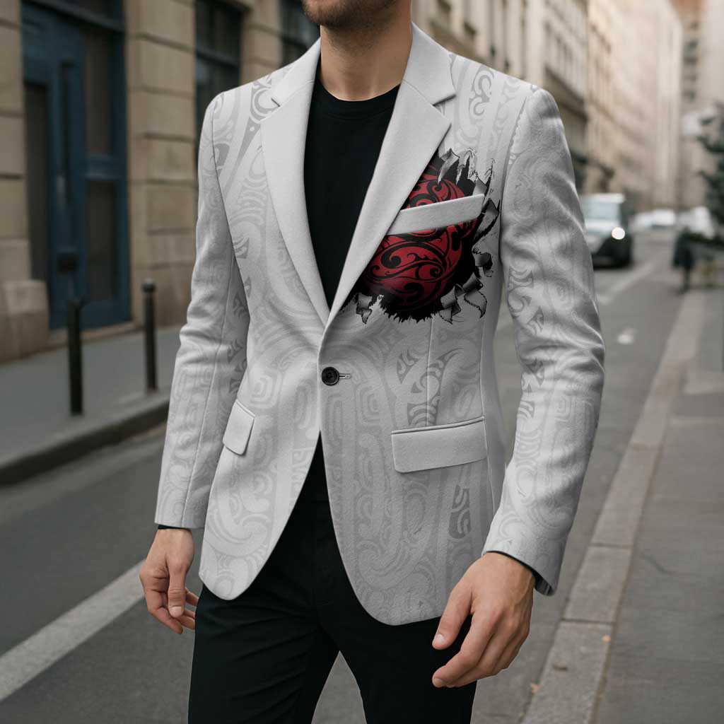 New Zealand Maori Heart Tribal Personalised Blazer Polynesian Patterns