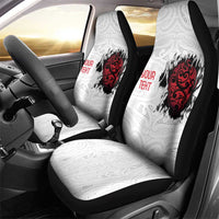 New Zealand Maori Heart Tribal Personalised Car Seat Cover Polynesian Patterns