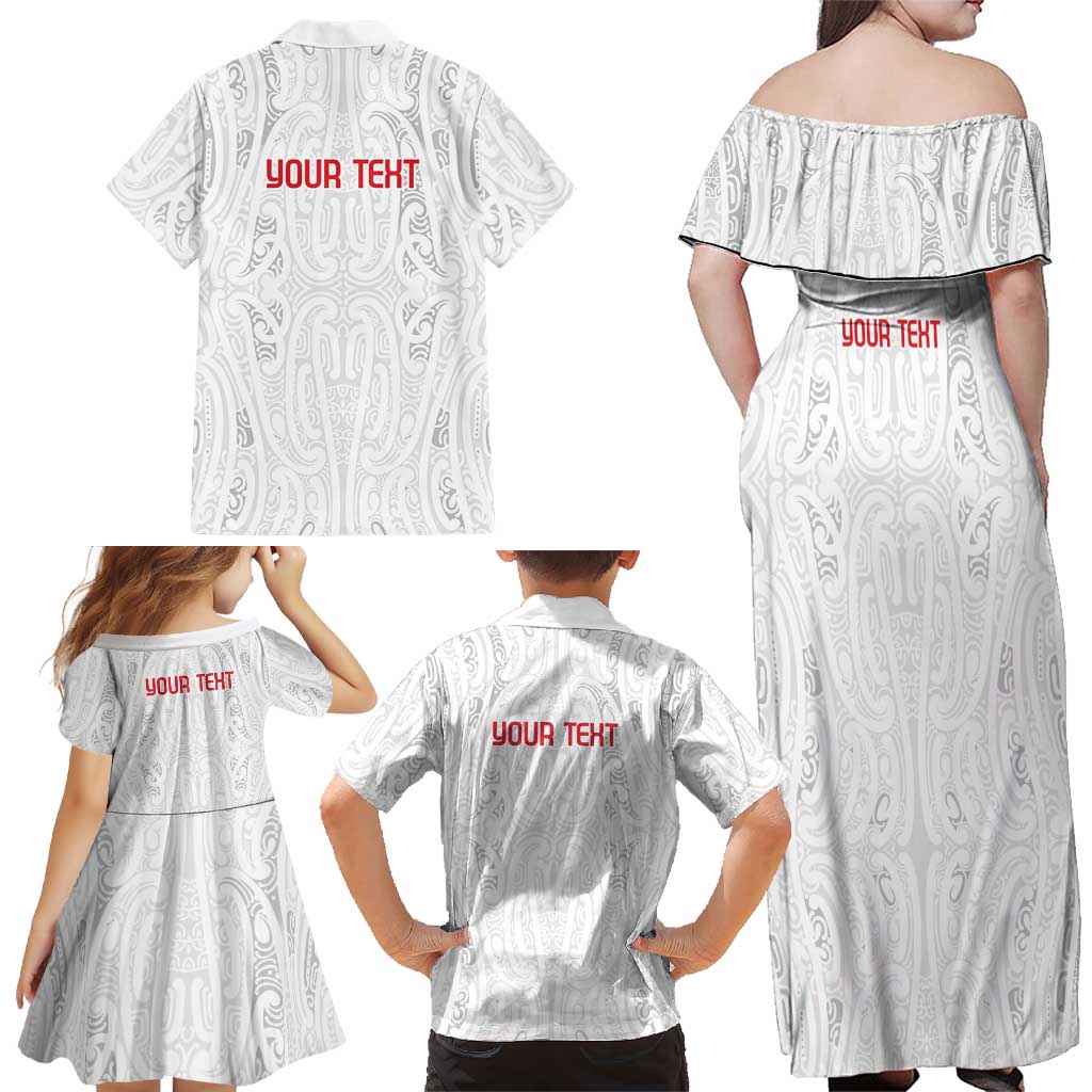 New Zealand Maori Heart Tribal Personalised Family Matching Off Shoulder Maxi Dress and Hawaiian Shirt Polynesian Patterns LT9 - Polynesian Pride