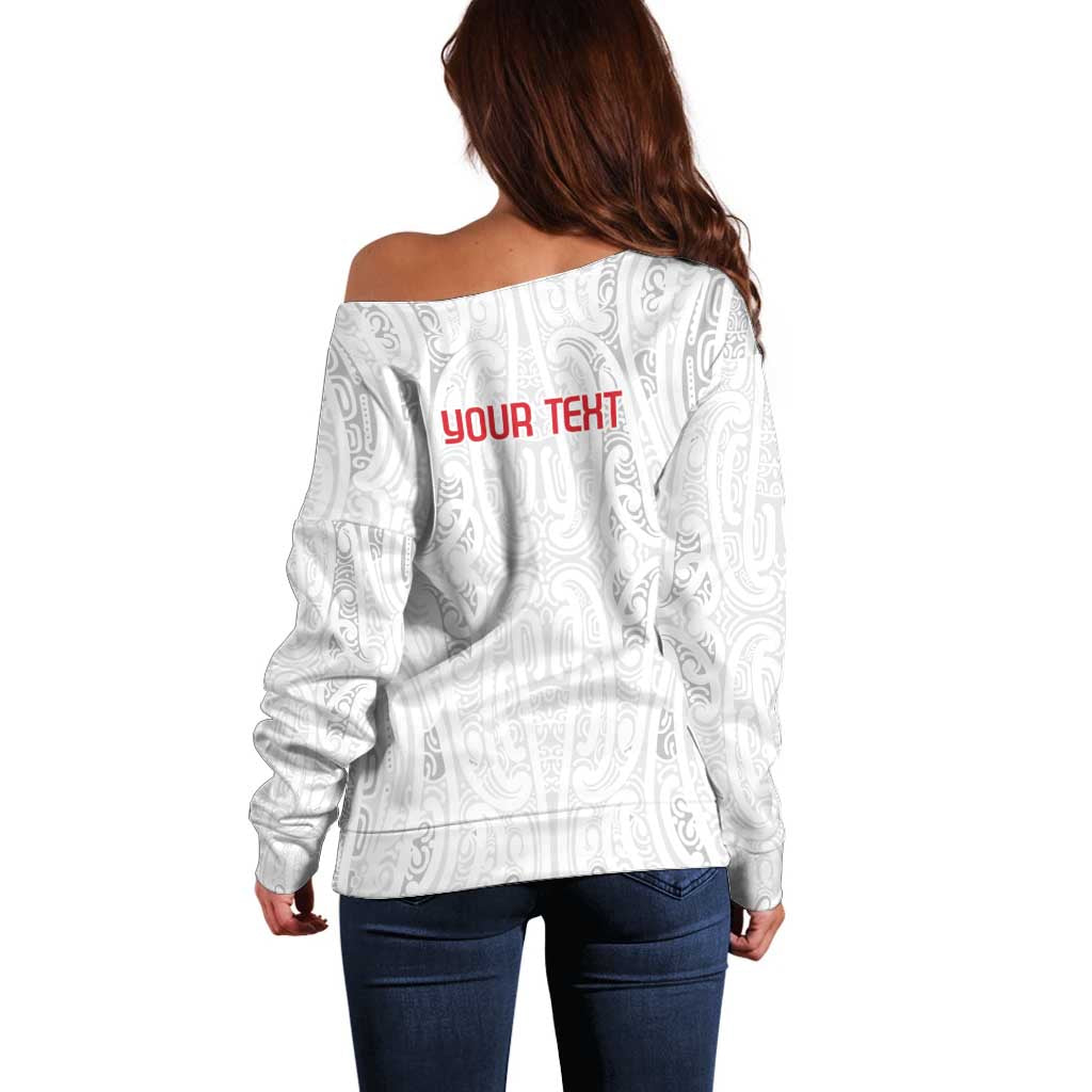 New Zealand Maori Heart Tribal Personalised Off Shoulder Sweater Polynesian Patterns
