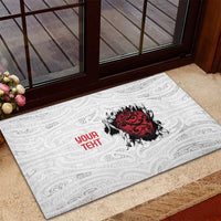 New Zealand Maori Heart Tribal Personalised Rubber Doormat Polynesian Patterns