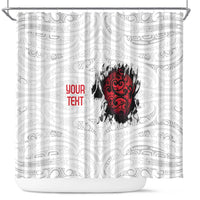 New Zealand Maori Heart Tribal Personalised Shower Curtain Polynesian Patterns