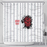 New Zealand Maori Heart Tribal Personalised Shower Curtain Polynesian Patterns