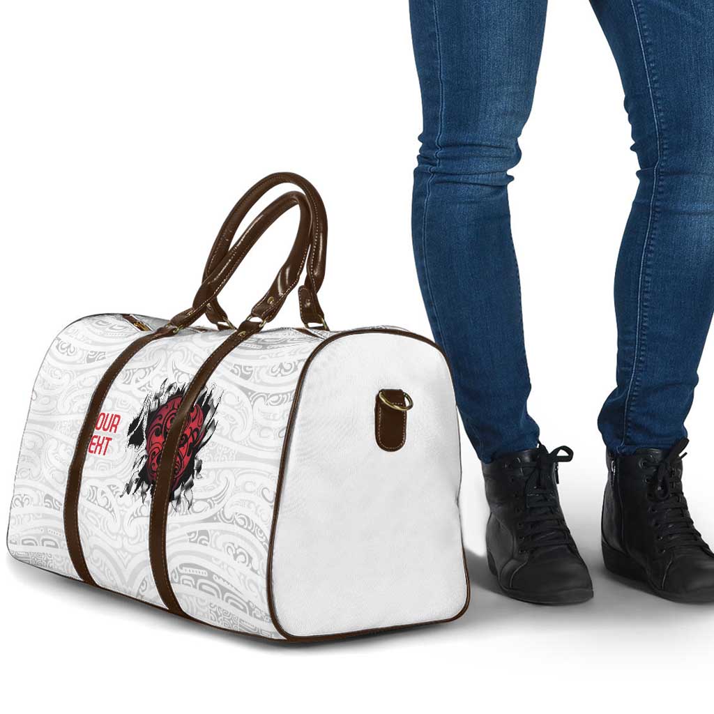 New Zealand Maori Heart Tribal Personalised Travel Bag Polynesian Patterns