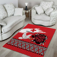 Tonga Heart Tribal Personalised Area Rug Polynesian Patterns