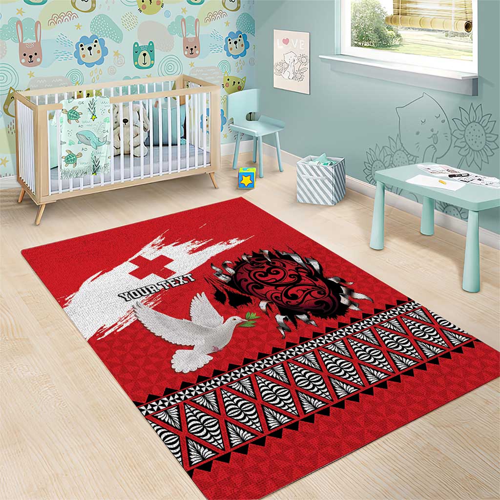 Tonga Heart Tribal Personalised Area Rug Polynesian Patterns