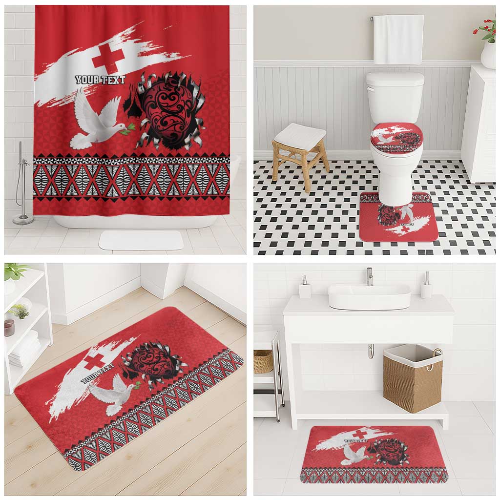 Tonga Heart Tribal Personalised Bathroom Set Polynesian Patterns