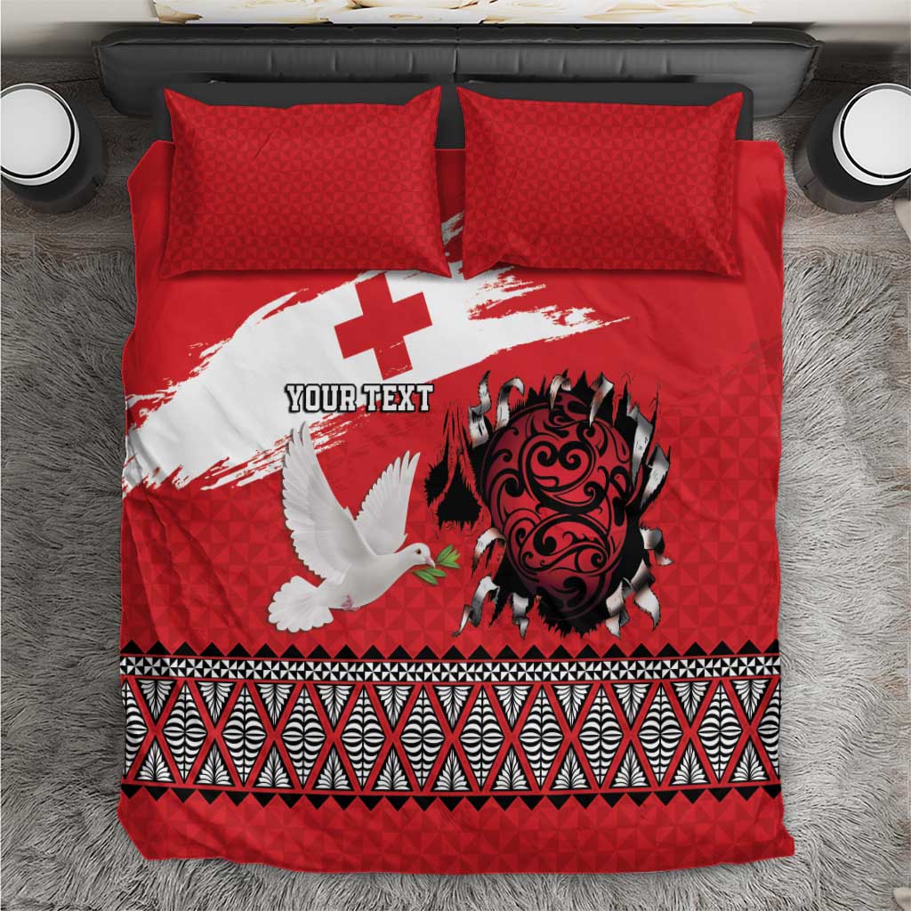 Tonga Heart Tribal Personalised Bedding Set Polynesian Patterns
