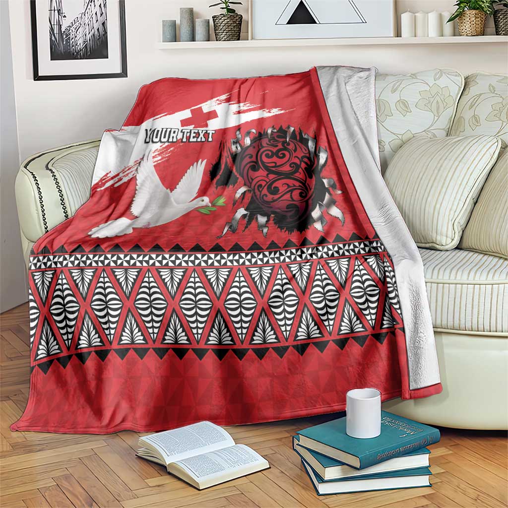 Tonga Heart Tribal Personalised Blanket Polynesian Patterns