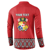 Tonga Heart Tribal Personalised Button Sweatshirt Polynesian Patterns