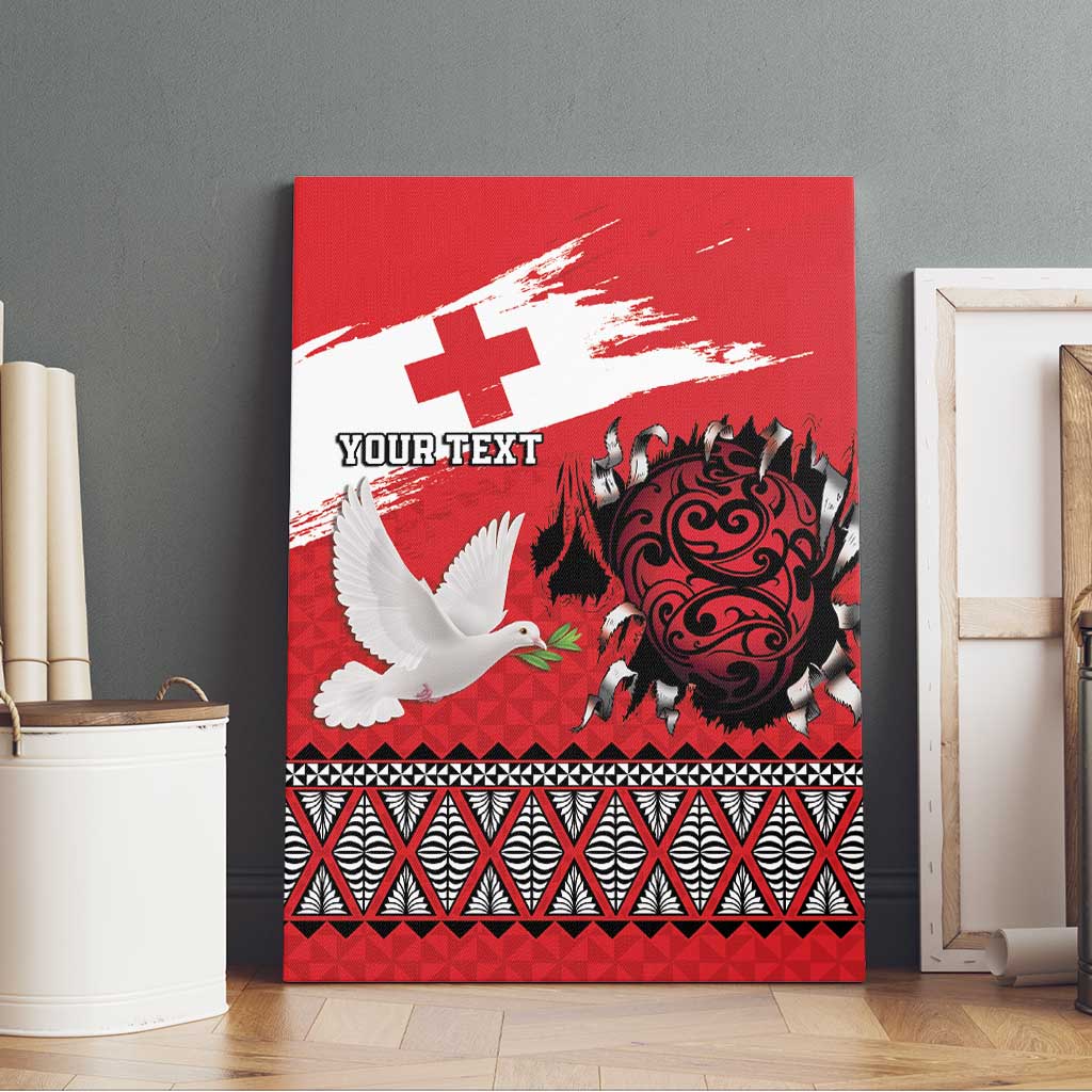 Tonga Heart Tribal Personalised Canvas Wall Art Polynesian Patterns