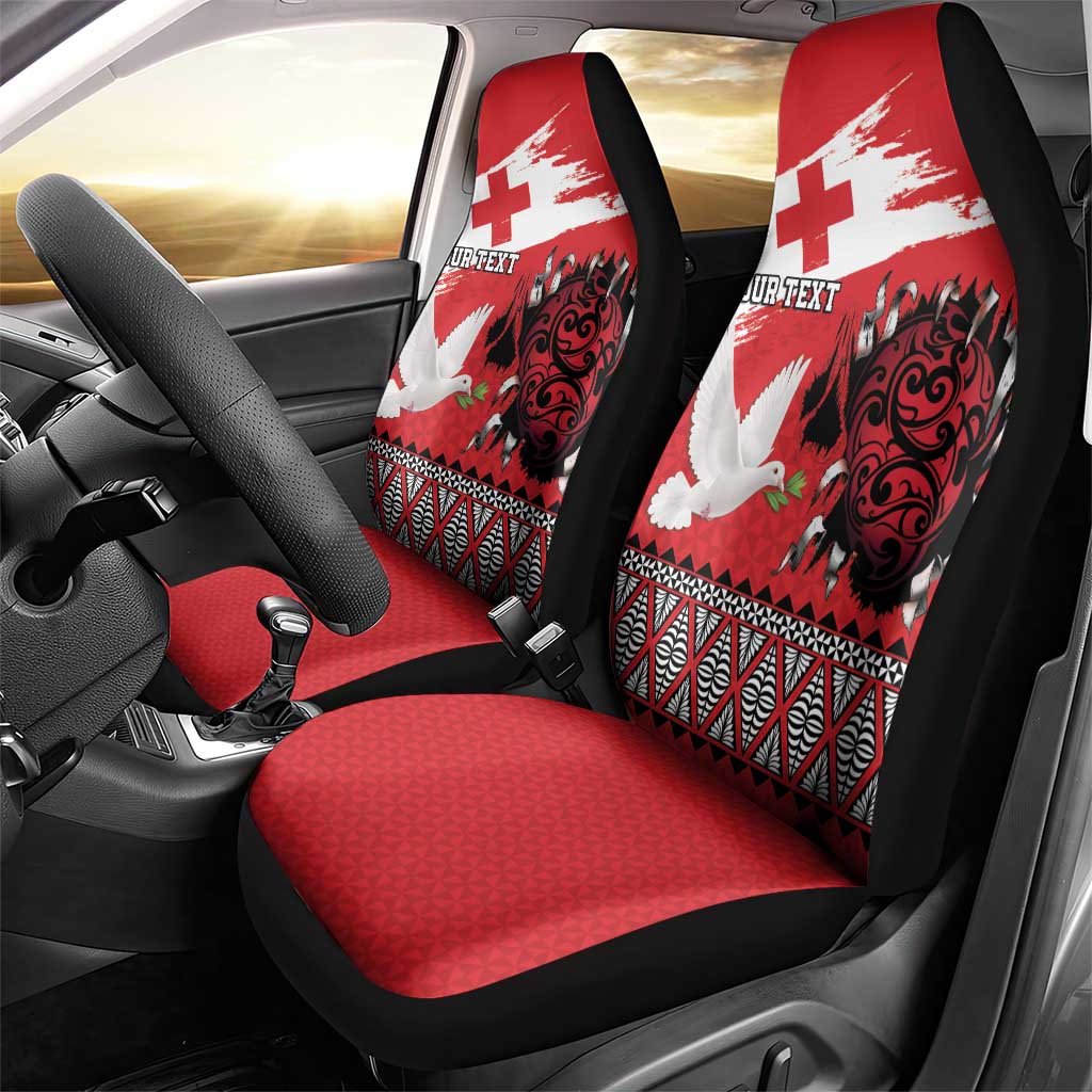 Tonga Heart Tribal Personalised Car Seat Cover Polynesian Patterns