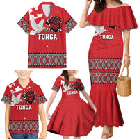 Tonga Heart Tribal Personalised Family Matching Mermaid Dress and Hawaiian Shirt Polynesian Patterns