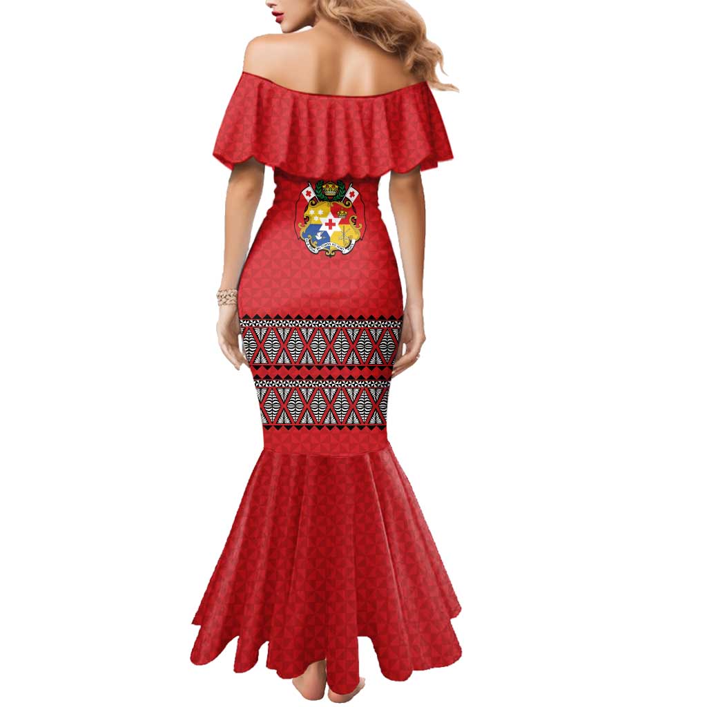 Tonga Heart Tribal Personalised Family Matching Mermaid Dress and Hawaiian Shirt Polynesian Patterns