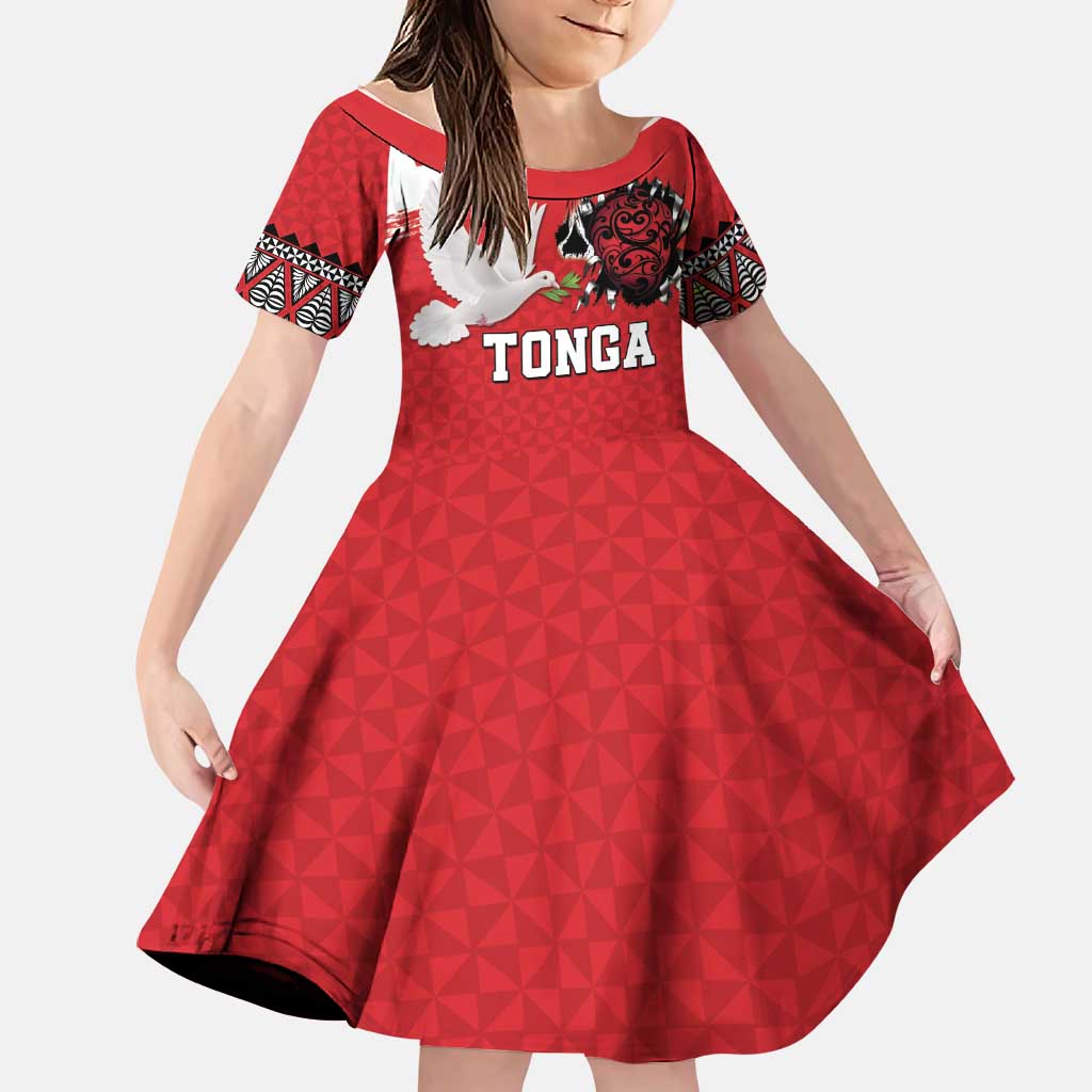Tonga Heart Tribal Personalised Family Matching Off The Shoulder Long Sleeve Dress and Hawaiian Shirt Polynesian Patterns