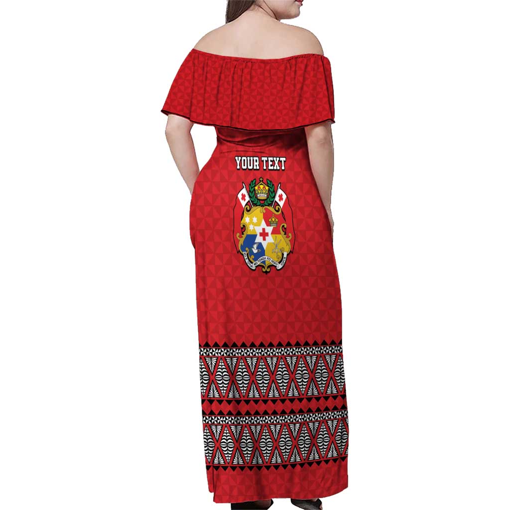 Tonga Heart Tribal Personalised Family Matching Off Shoulder Maxi Dress and Hawaiian Shirt Polynesian Patterns