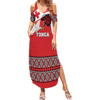 Tonga Heart Tribal Personalised Family Matching Summer Maxi Dress and Hawaiian Shirt Polynesian Patterns