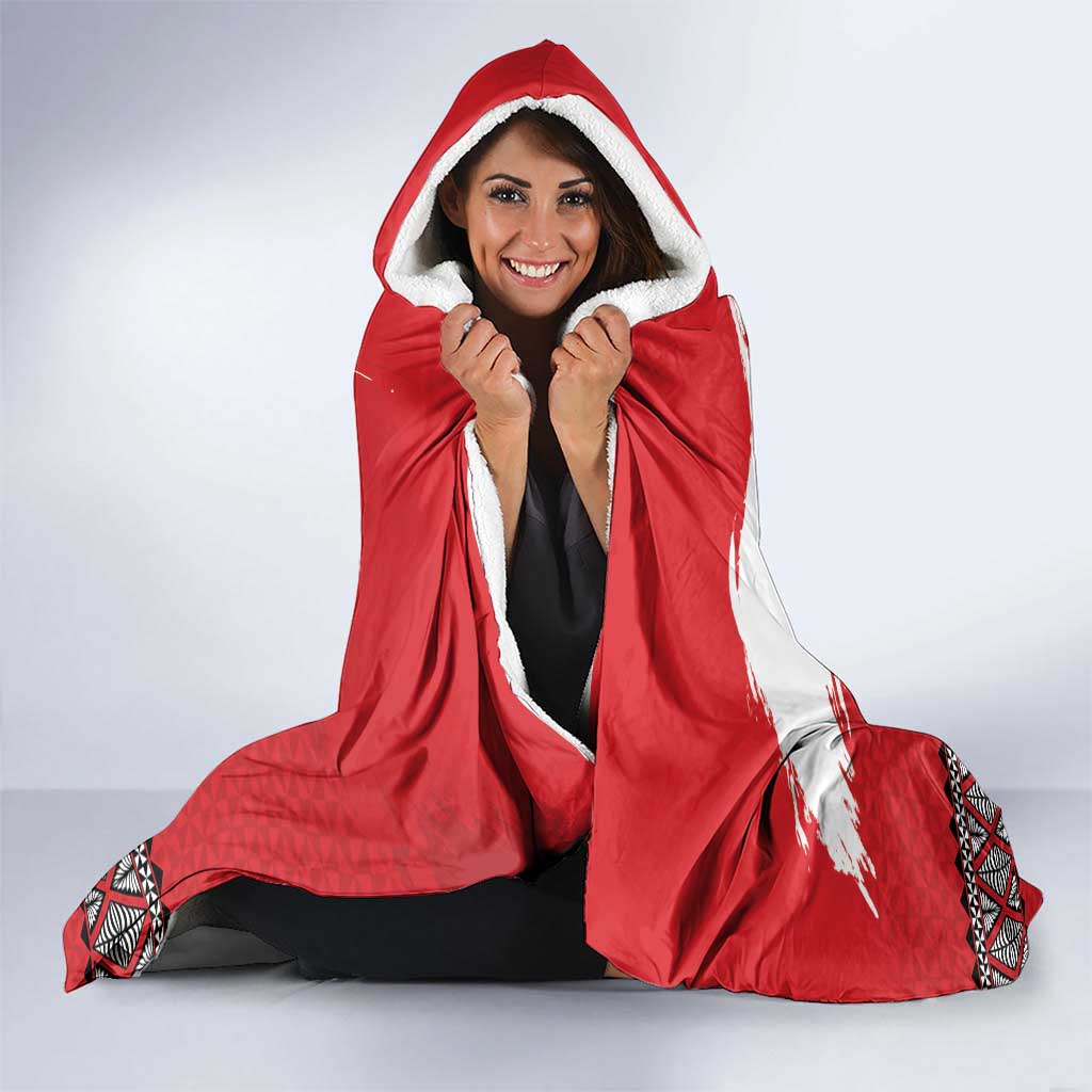 Tonga Heart Tribal Personalised Hooded Blanket Polynesian Patterns
