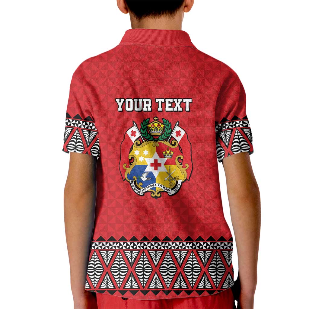 Tonga Heart Tribal Personalised Kid Polo Shirt Polynesian Patterns