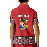 Tonga Heart Tribal Personalised Kid Polo Shirt Polynesian Patterns