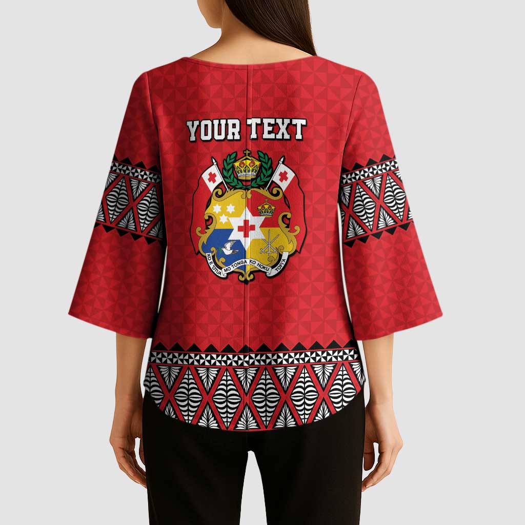 Tonga Heart Tribal Personalised Kimono Sleeve Blouse Polynesian Patterns