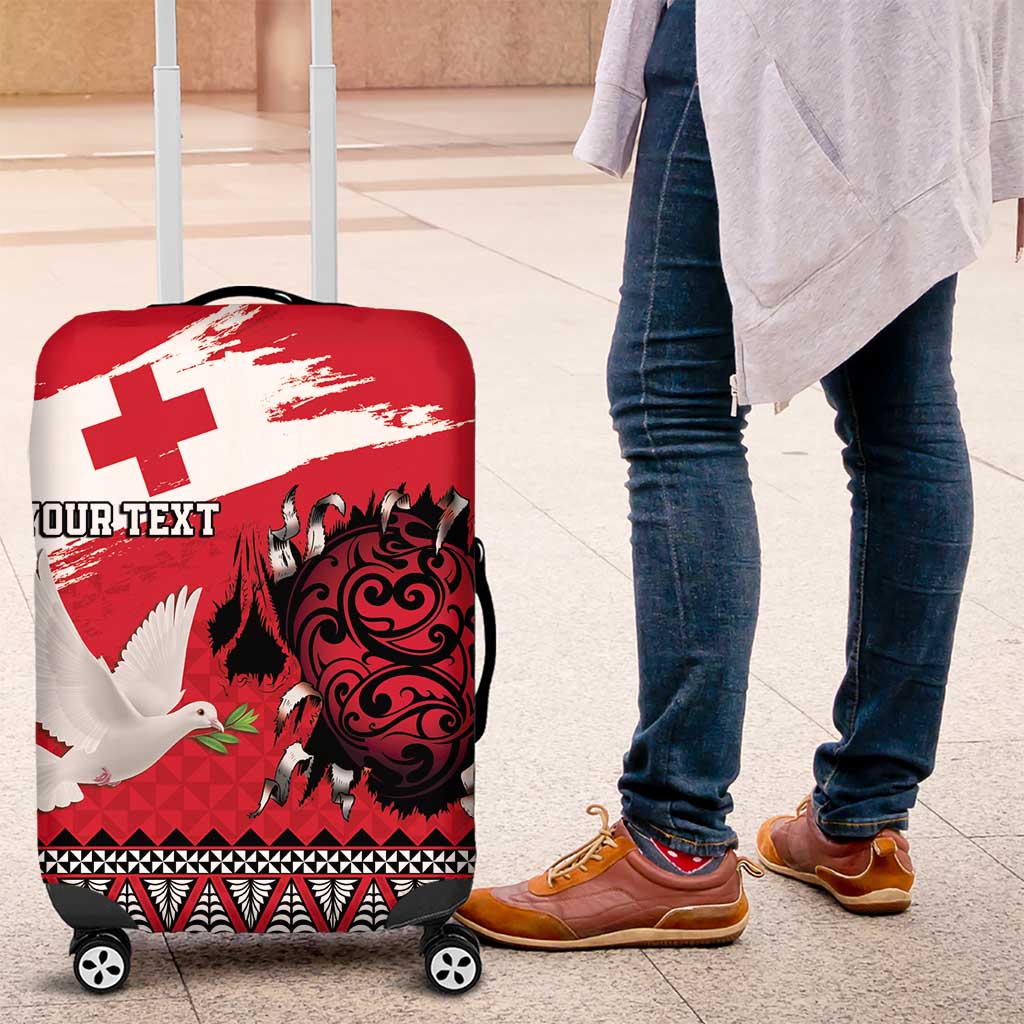 Tonga Heart Tribal Personalised Luggage Cover Polynesian Patterns