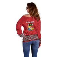 Tonga Heart Tribal Personalised Off Shoulder Sweater Polynesian Patterns