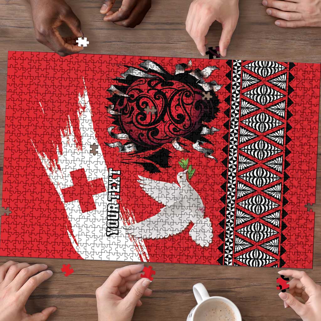 Tonga Heart Tribal Personalised Puzzle Polynesian Patterns