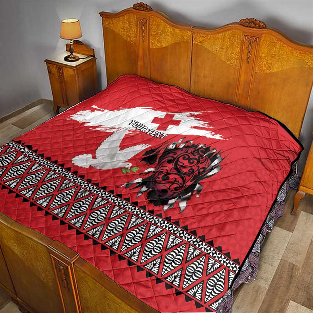 Tonga Heart Tribal Personalised Quilt Polynesian Patterns