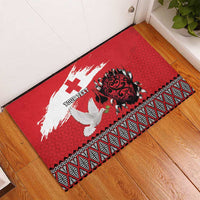 Tonga Heart Tribal Personalised Rubber Doormat Polynesian Patterns