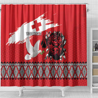 Tonga Heart Tribal Personalised Shower Curtain Polynesian Patterns