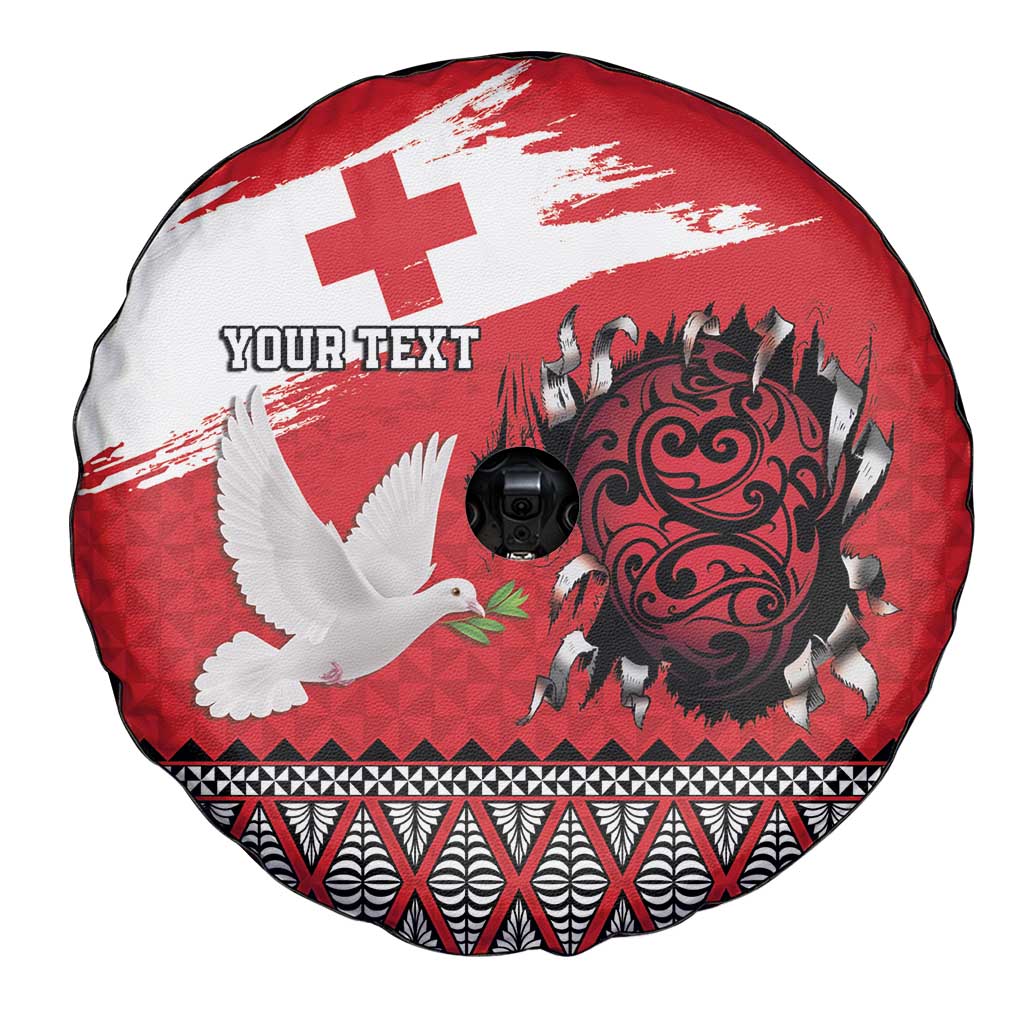 Tonga Heart Tribal Personalised Spare Tire Cover Polynesian Patterns