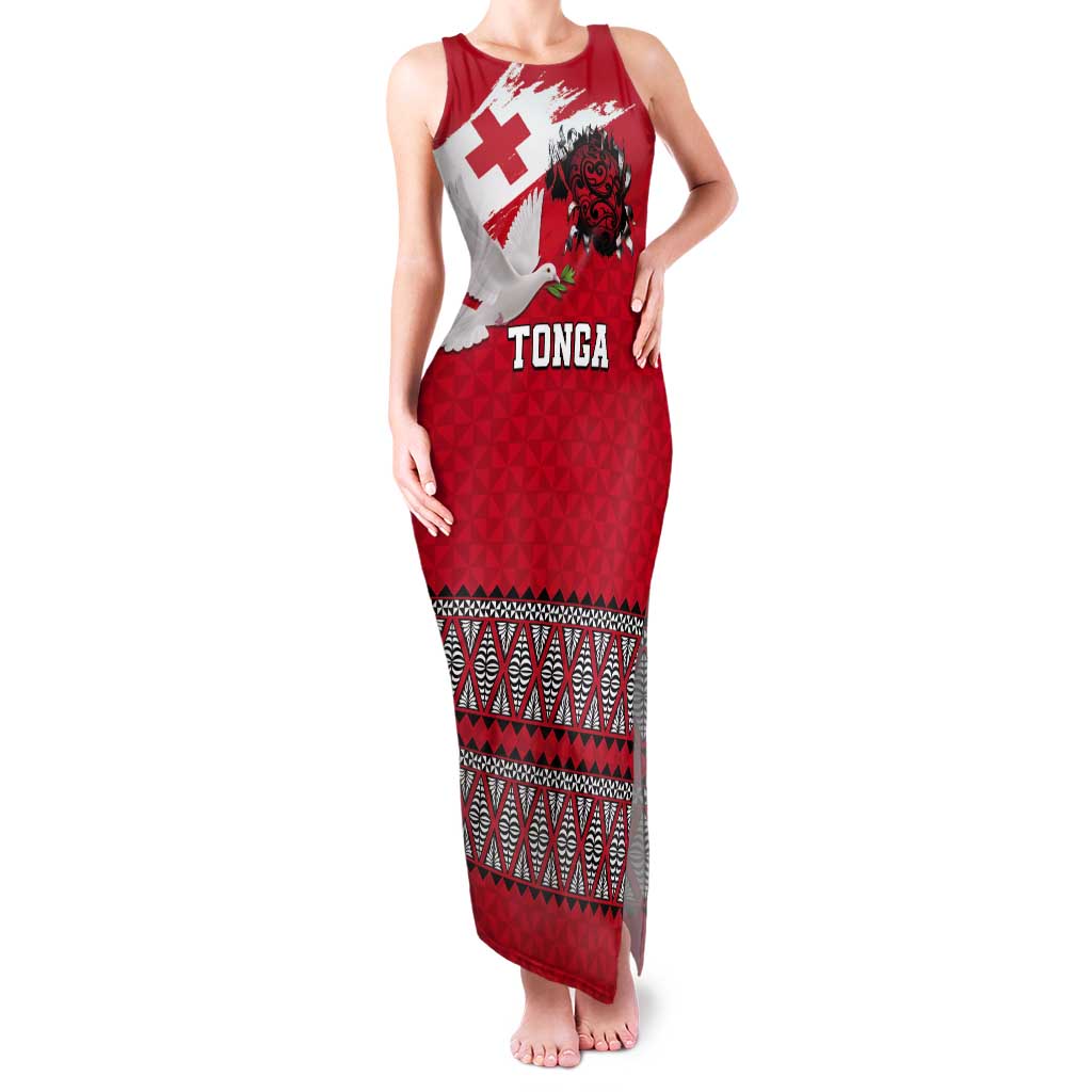 Tonga Heart Tribal Personalised Tank Maxi Dress Polynesian Patterns